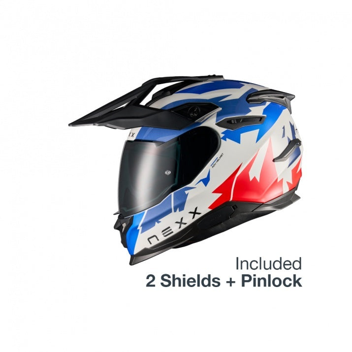 Casca moto NEXX Y.TRAVL Primal Blue Red (pinlock inclus + viziera cadou)