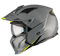 Casca MT Streetfighter SV S A22 gri lucios (ochelari soare integrati) - masca (protectie) barbie si cozoroc detasabile - omologare noua ECE 22.06