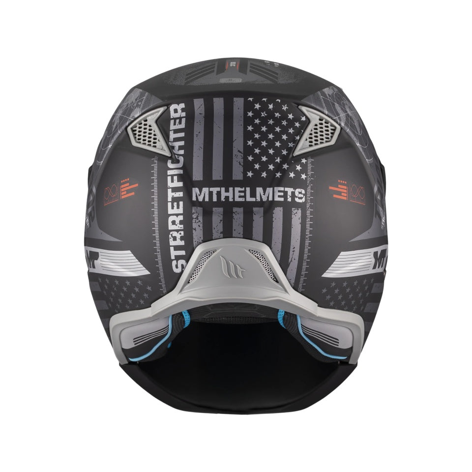 Casca MT Streetfighter SV S Belic B2 gri/negru mat (ochelari soare integrati) - masca (protectie) barbie si cozoroc detasabile - omologare noua ECE 22.06