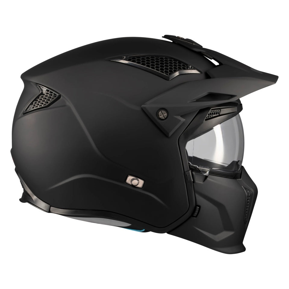 Casca MT Streetfighter SV S Pure A1 negru mat (ochelari soare integrati) - masca (protectie) barbie si cozoroc detasabile - omologare noua ECE 22.06