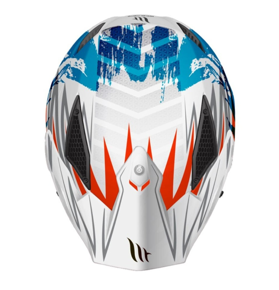Casca MT Streetfighter SV S Tackle A7 alb lucios (ochelari soare integrati) - masca (protectie) barbie si cozoroc detasabile - omologare noua ECE 22.06
