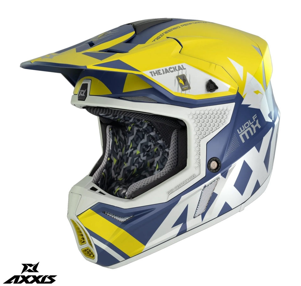 Casca off road motociclete Axxis model Wolf Jackal A3 galben mat