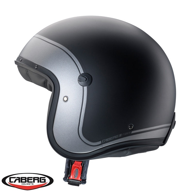 Casca open face (jet) Caberg model Freeride X Daytona O9 matt gun (titanium)/negru/alb mat (fibra de sticla)