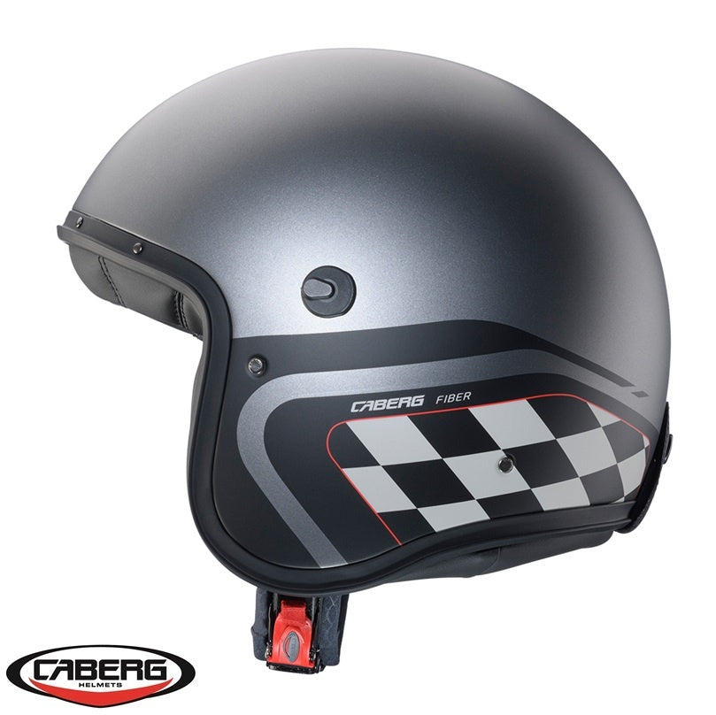 Casca open face (jet) Caberg model Freeride X Daytona O9 matt gun (titanium)/negru/alb mat (fibra de sticla)