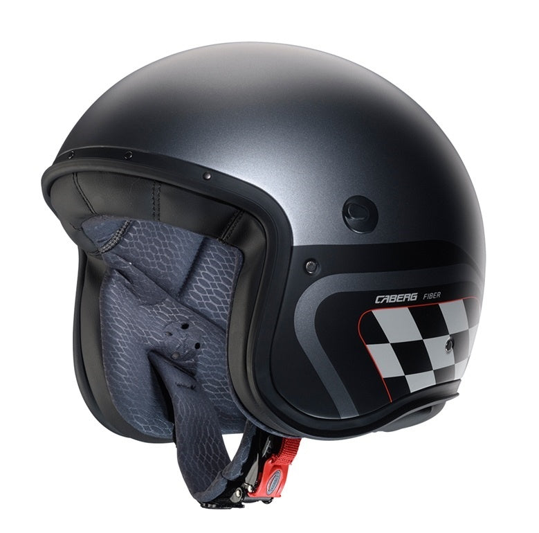 Casca open face (jet) Caberg model Freeride X Daytona O9 matt gun (titanium)/negru/alb mat (fibra de sticla)