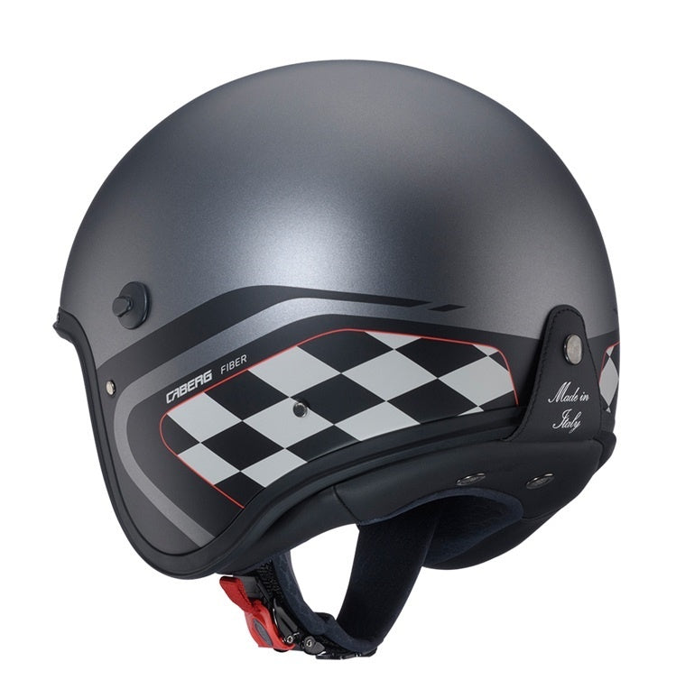 Casca open face (jet) Caberg model Freeride X Daytona O9 matt gun (titanium)/negru/alb mat (fibra de sticla)