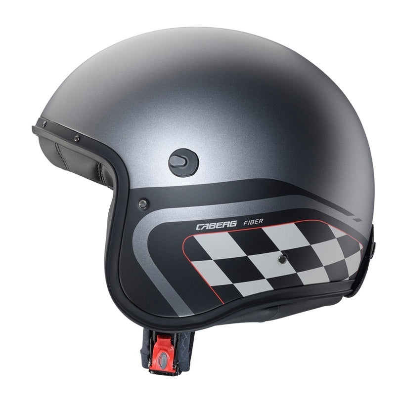 Casca open face (jet) Caberg model Freeride X Daytona O9 matt gun (titanium)/negru/alb mat (fibra de sticla)