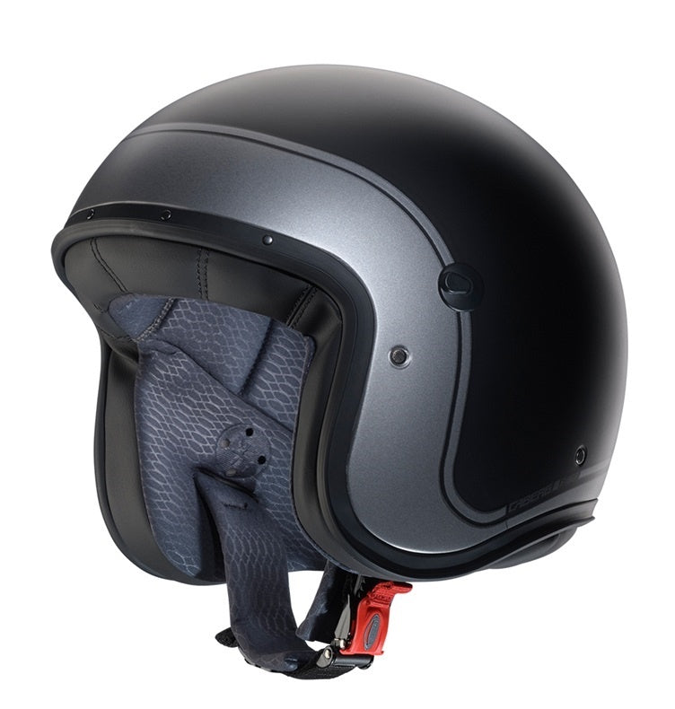 Casca open face (jet) Caberg model Freeride X Imola D5 negru/gun metal (titanium) mat (fibra de sticla)