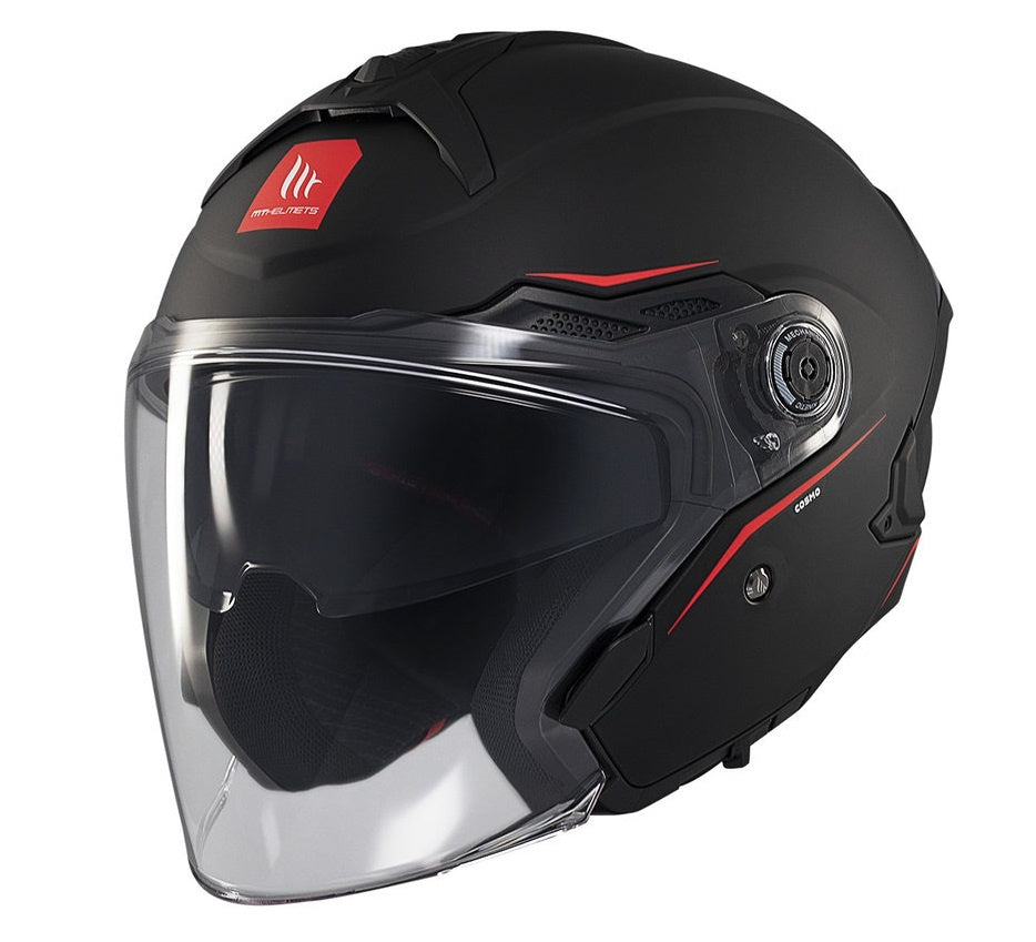 Casca open face motociclete MT Cosmo SV A1 negru mat (ochelari soare integrati)