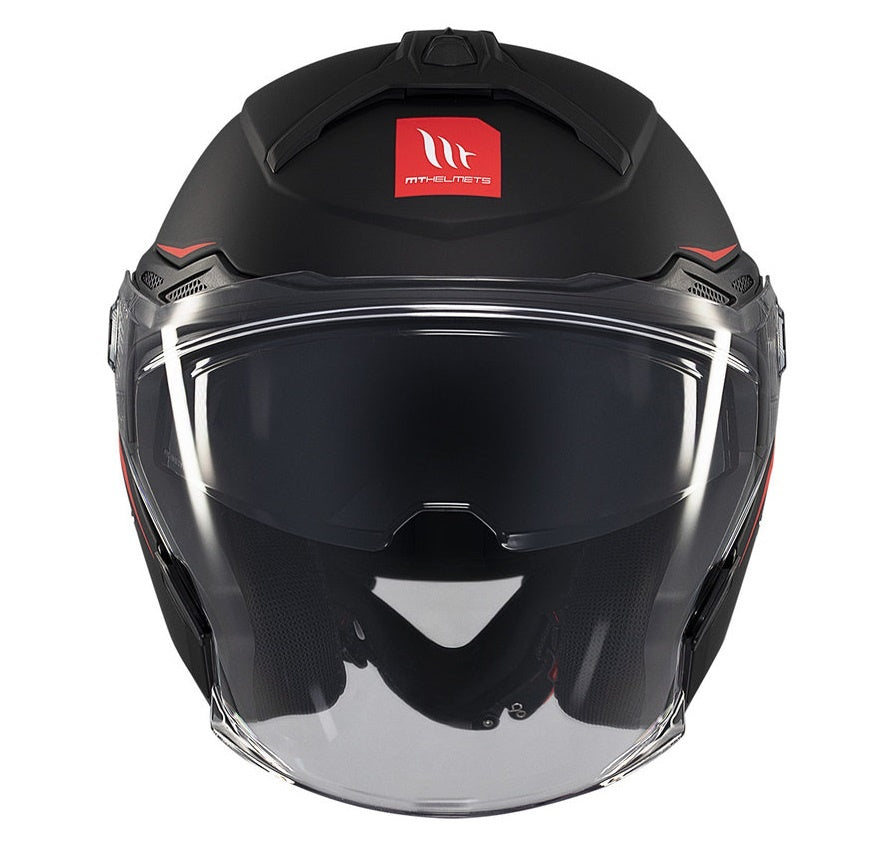 Casca open face motociclete MT Cosmo SV A1 negru mat (ochelari soare integrati)