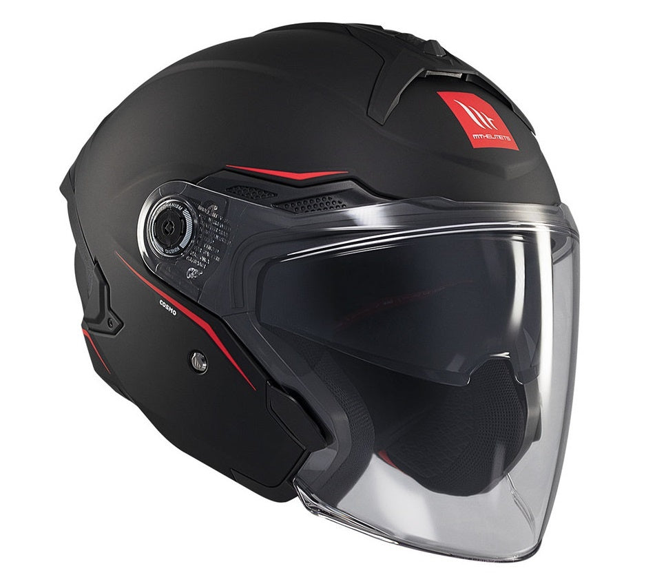Casca open face motociclete MT Cosmo SV A1 negru mat (ochelari soare integrati)
