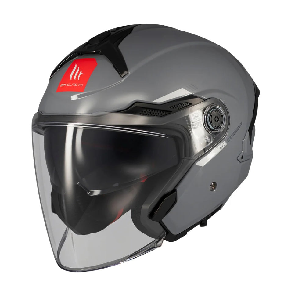 Casca open face motociclete MT Cosmo SV A2 gri lucios (ochelari soare integrati)