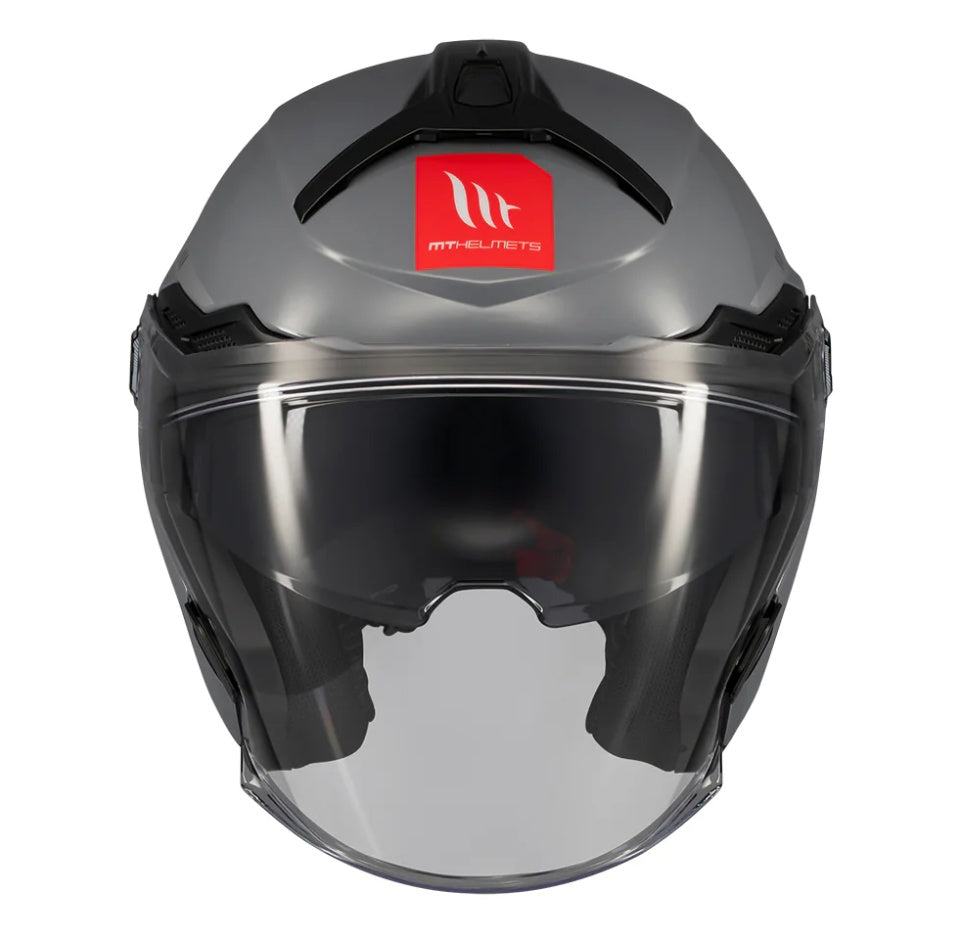 Casca open face motociclete MT Cosmo SV A2 gri lucios (ochelari soare integrati)