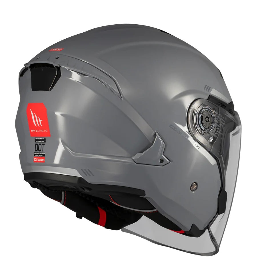 Casca open face motociclete MT Cosmo SV A2 gri lucios (ochelari soare integrati)