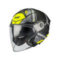 Casca open face motociclete MT Cosmo SV Arrow B3 galben fluor mat (ochelari soare integrati) - tip viziera: MT-V-37