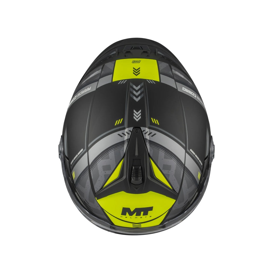 Casca open face motociclete MT Cosmo SV Arrow B3 galben fluor mat (ochelari soare integrati) - tip viziera: MT-V-37
