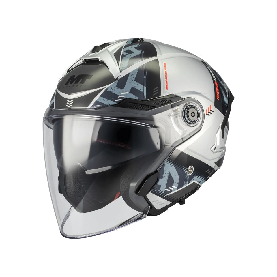 Casca open face motociclete MT Cosmo SV Arrow C2 gri lucios (ochelari soare integrati) - tip viziera: MT-V-37
