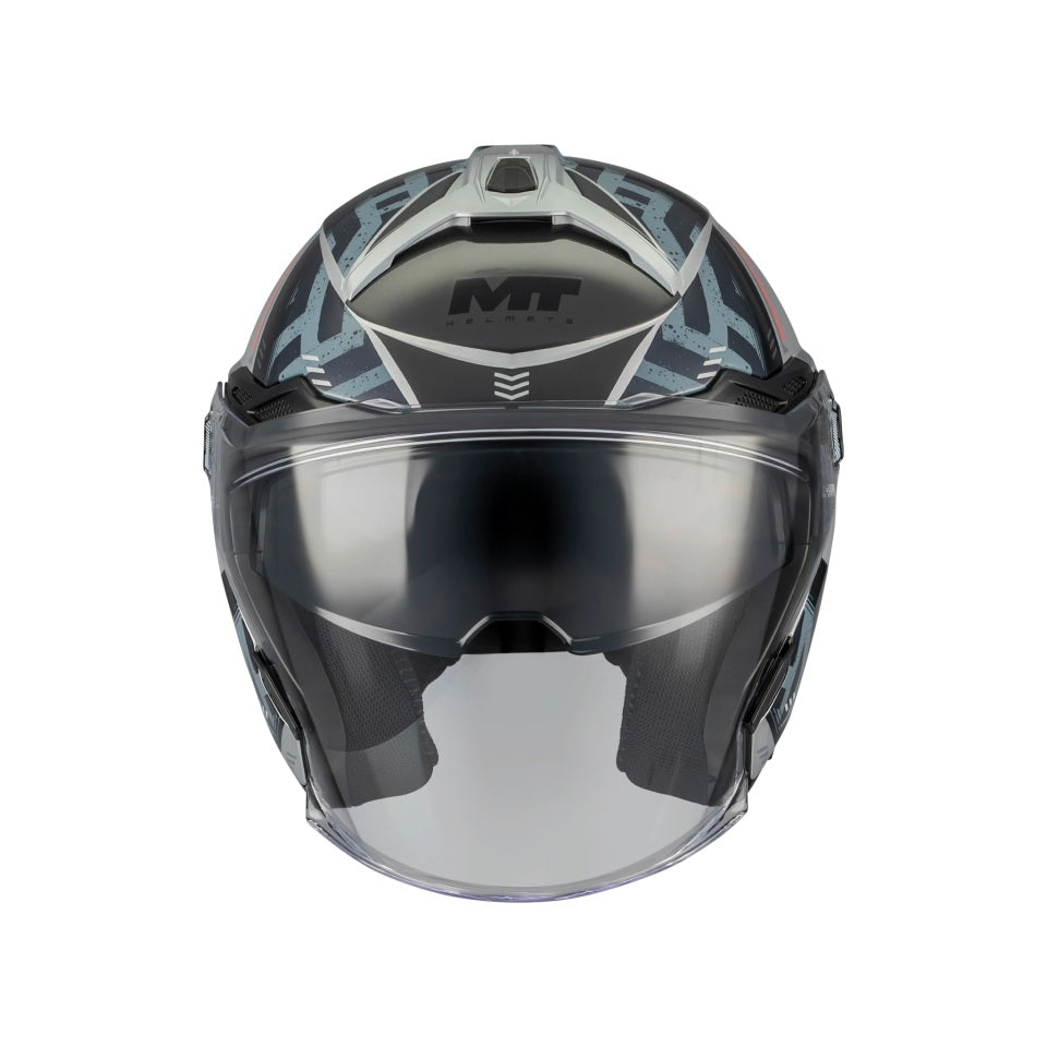 Casca open face motociclete MT Cosmo SV Arrow C2 gri lucios (ochelari soare integrati) - tip viziera: MT-V-37