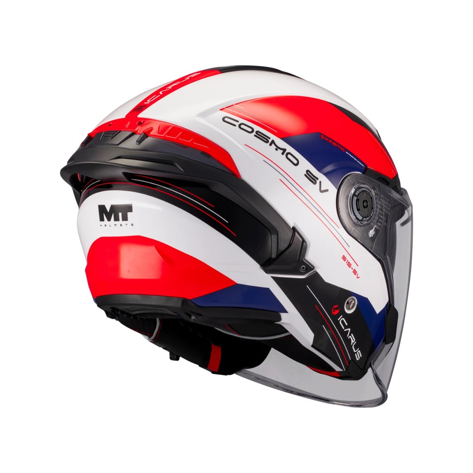 Casca open face motociclete MT Cosmo SV Icarus A5 rosu lucios (ochelari soare integrati) - tip viziera: MT-V-37