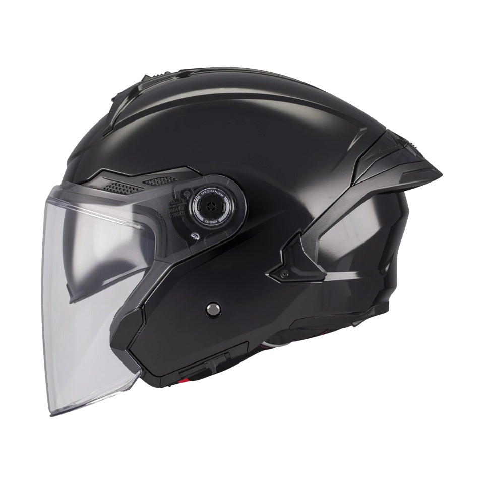 Casca open face motociclete MT Cosmo SV Pure A1 negru lucios (ochelari soare integrati) - tip viziera: MT-V-37