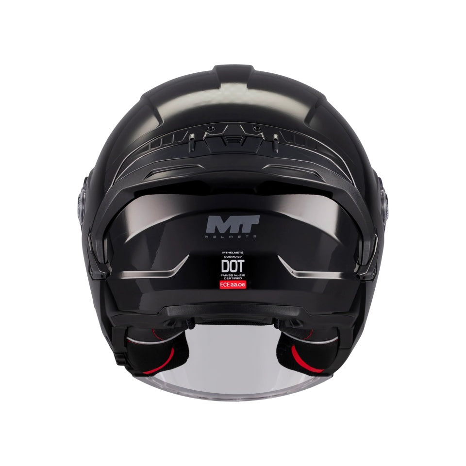 Casca open face motociclete MT Cosmo SV Pure A1 negru lucios (ochelari soare integrati) - tip viziera: MT-V-37