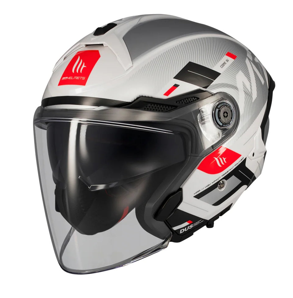 Casca open face motociclete MT Cosmo SV Silence A2 gri lucios (ochelari soare integrati)