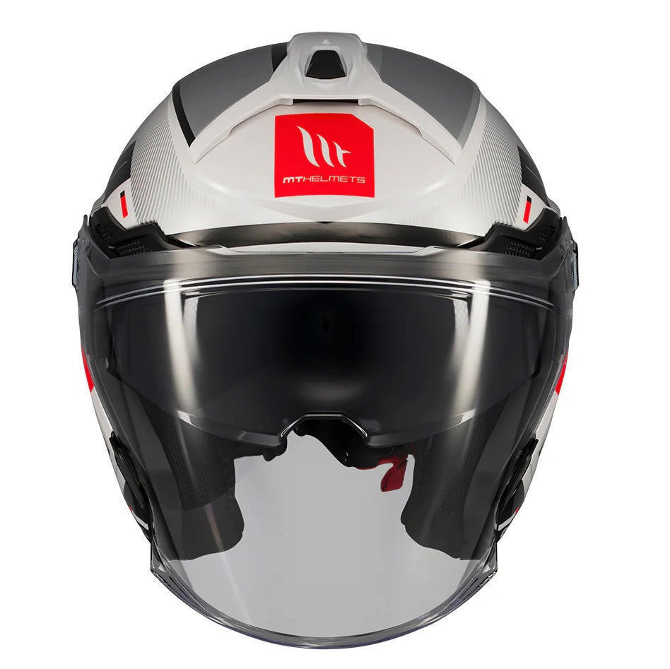 Casca open face motociclete MT Cosmo SV Silence A2 gri lucios (ochelari soare integrati)