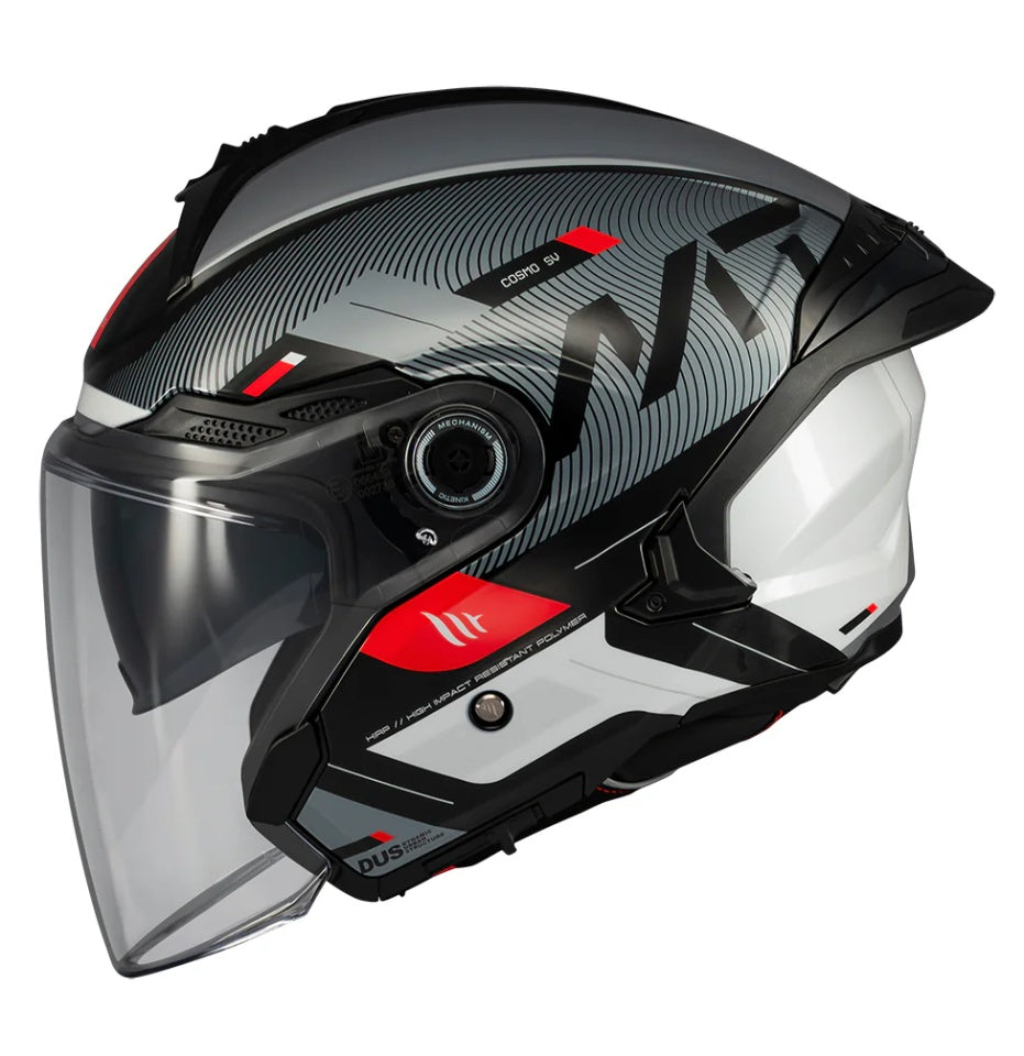 Casca open face motociclete MT Cosmo SV Silence B2 negru/gri lucios (ochelari soare integrati)