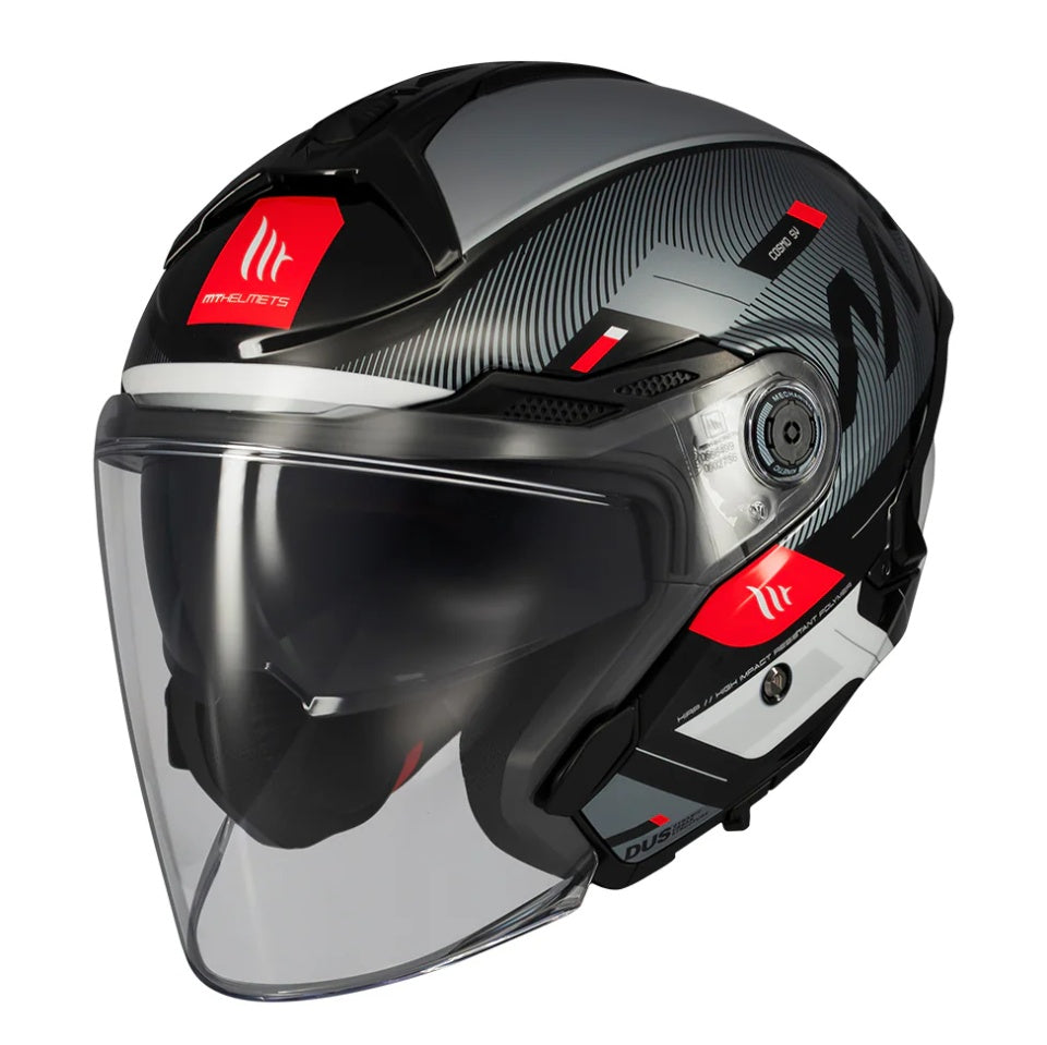 Casca open face motociclete MT Cosmo SV Silence B2 negru/gri lucios (ochelari soare integrati)