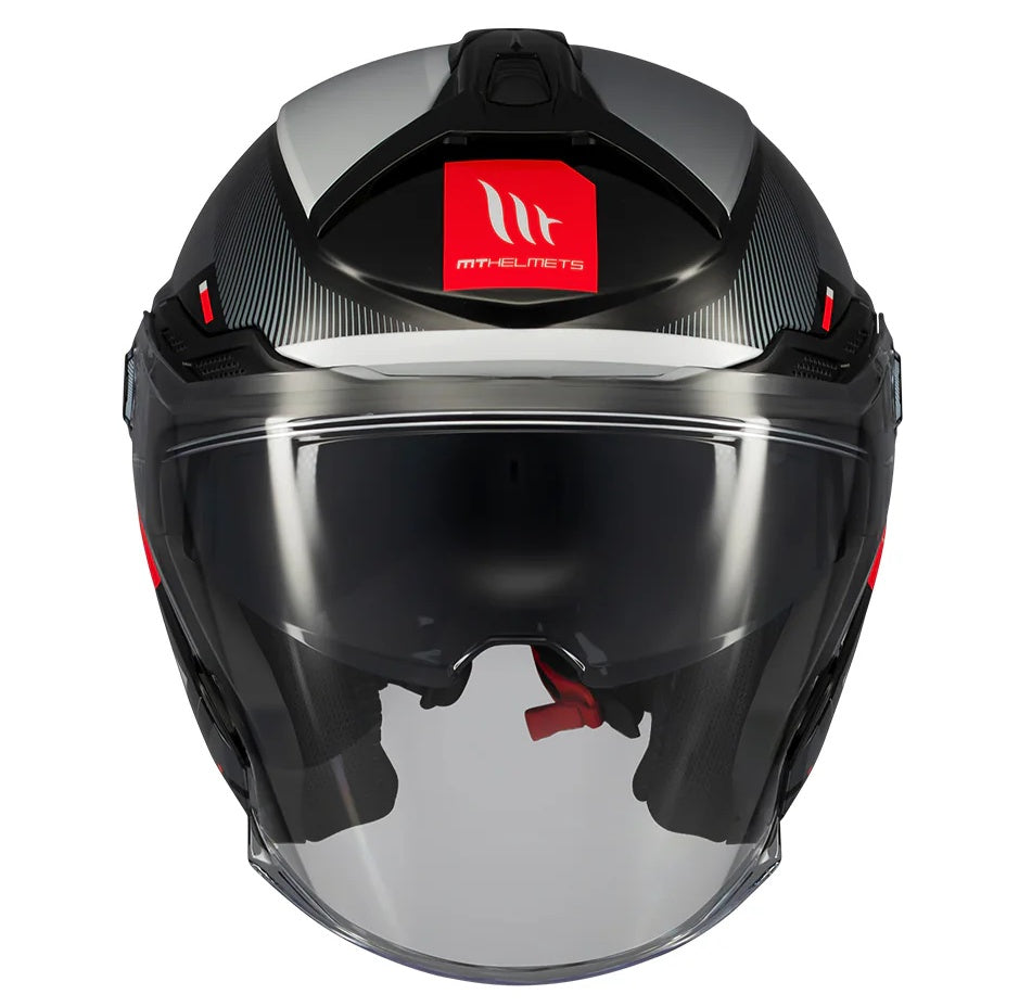 Casca open face motociclete MT Cosmo SV Silence B2 negru/gri lucios (ochelari soare integrati)