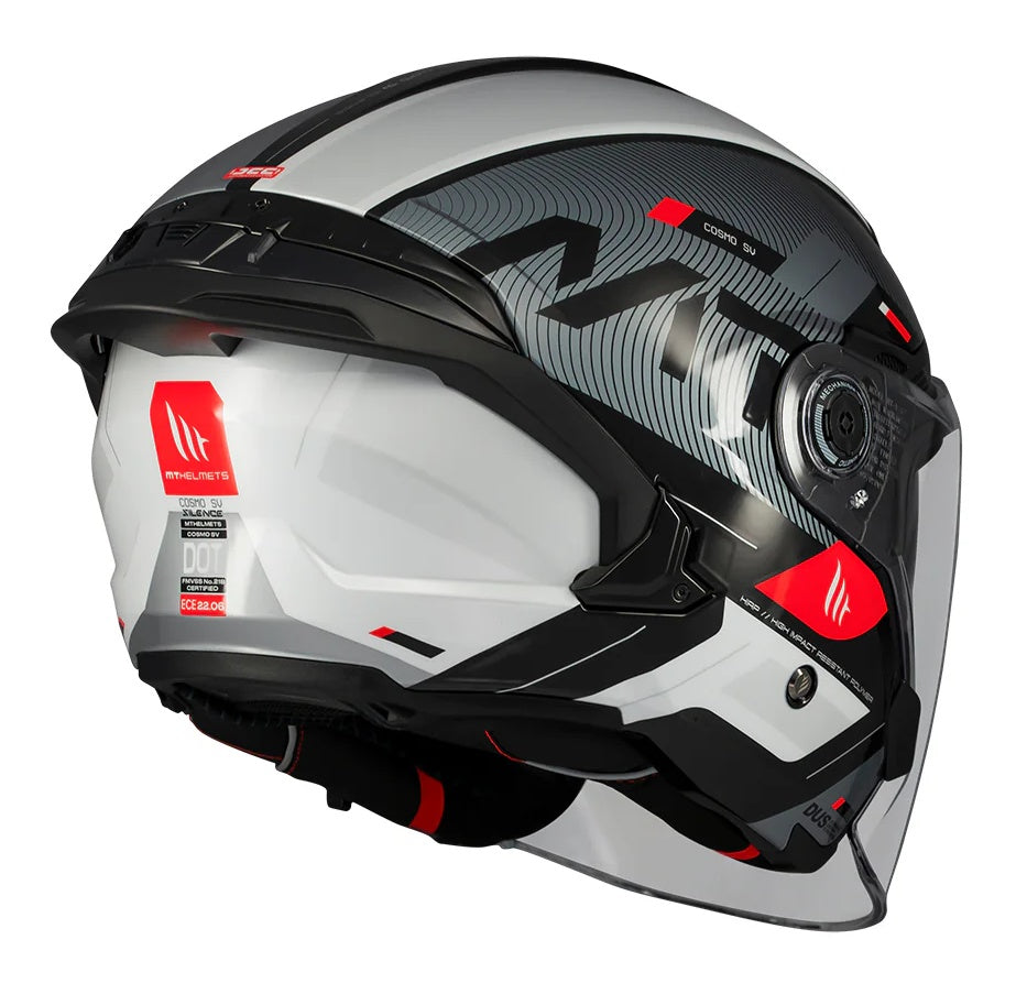 Casca open face motociclete MT Cosmo SV Silence B2 negru/gri lucios (ochelari soare integrati)