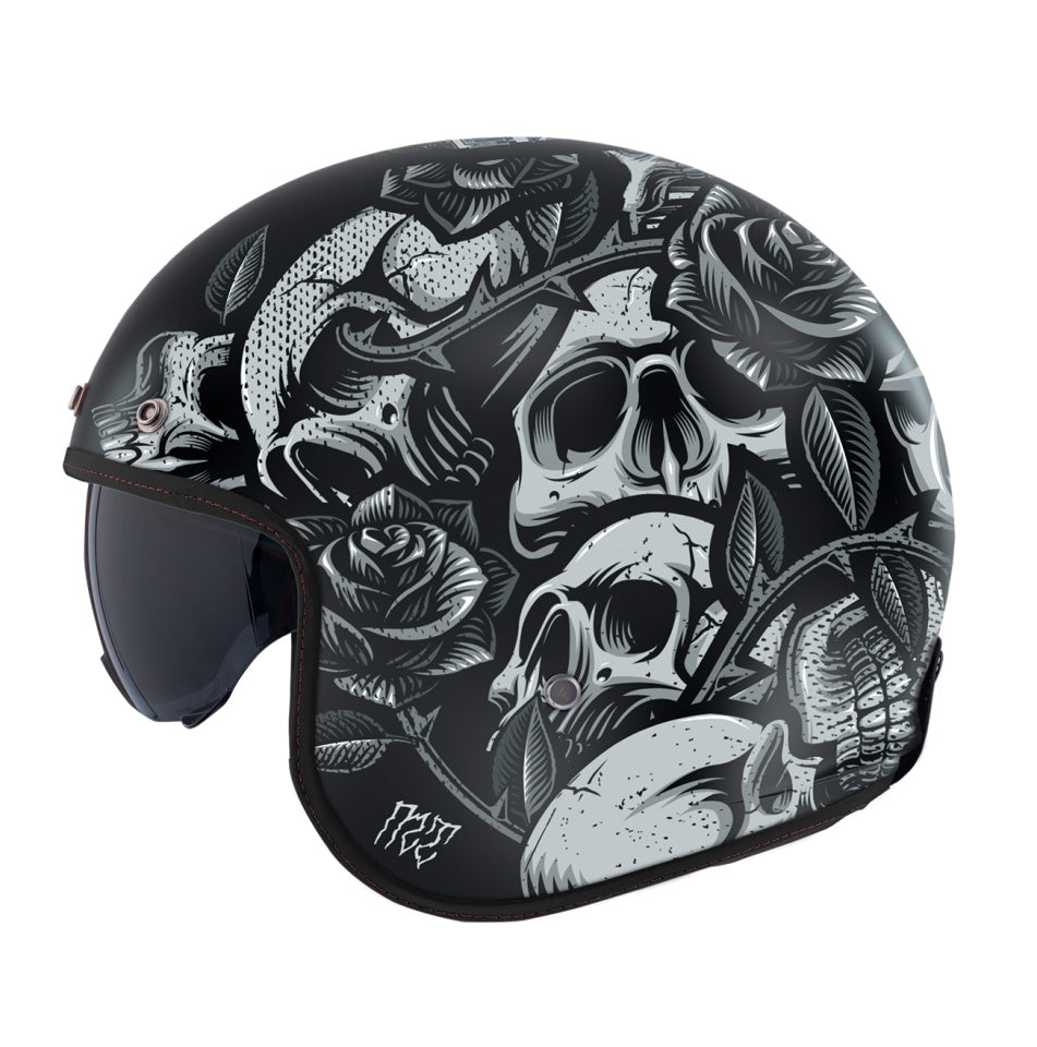 Casca open face motociclete MT Le Mans 2 S SV Breakout B2 negru mat (ochelari soare integrati) - omologare noua ECE 22.06