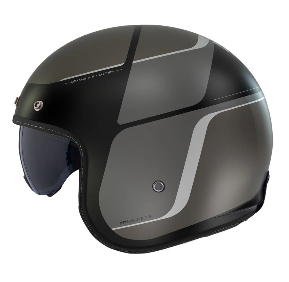 Casca open face motociclete MT Le Mans 2 S SV Luther B12 gri mat (ochelari soare integrati) - omologare noua ECE 22.06