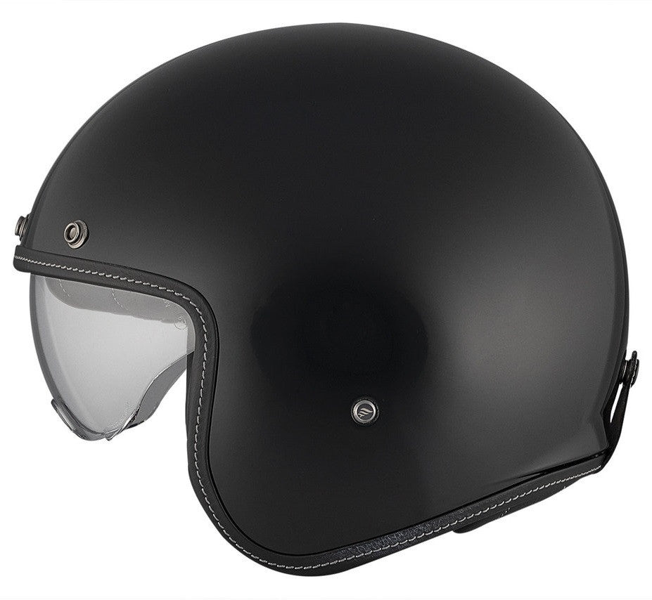 Casca open face motociclete MT Le Mans 2 S SV negru lucios (ochelari soare integrati) - omologare noua ECE 22.06