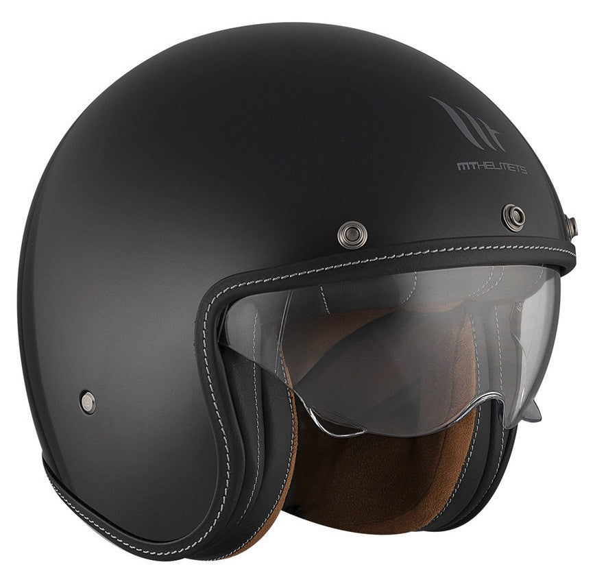 Casca open face motociclete MT Le Mans 2 S SV negru lucios (ochelari soare integrati) - omologare noua ECE 22.06