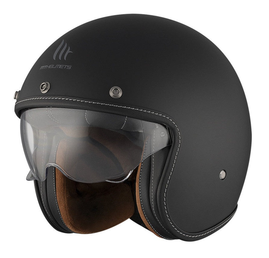 Casca open face motociclete MT Le Mans 2 S SV negru mat (ochelari soare integrati) - omologare noua ECE 22.06