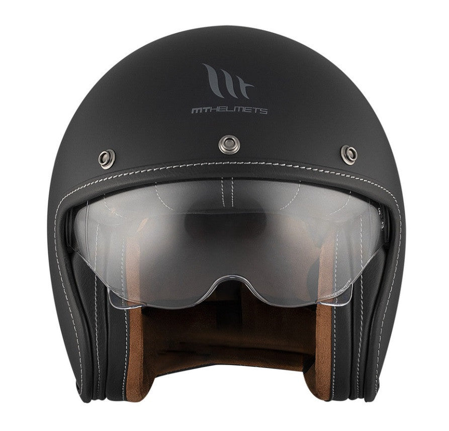 Casca open face motociclete MT Le Mans 2 S SV negru mat (ochelari soare integrati) - omologare noua ECE 22.06