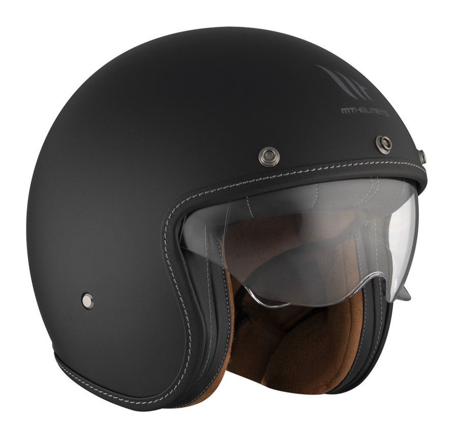 Casca open face motociclete MT Le Mans 2 S SV negru mat (ochelari soare integrati) - omologare noua ECE 22.06