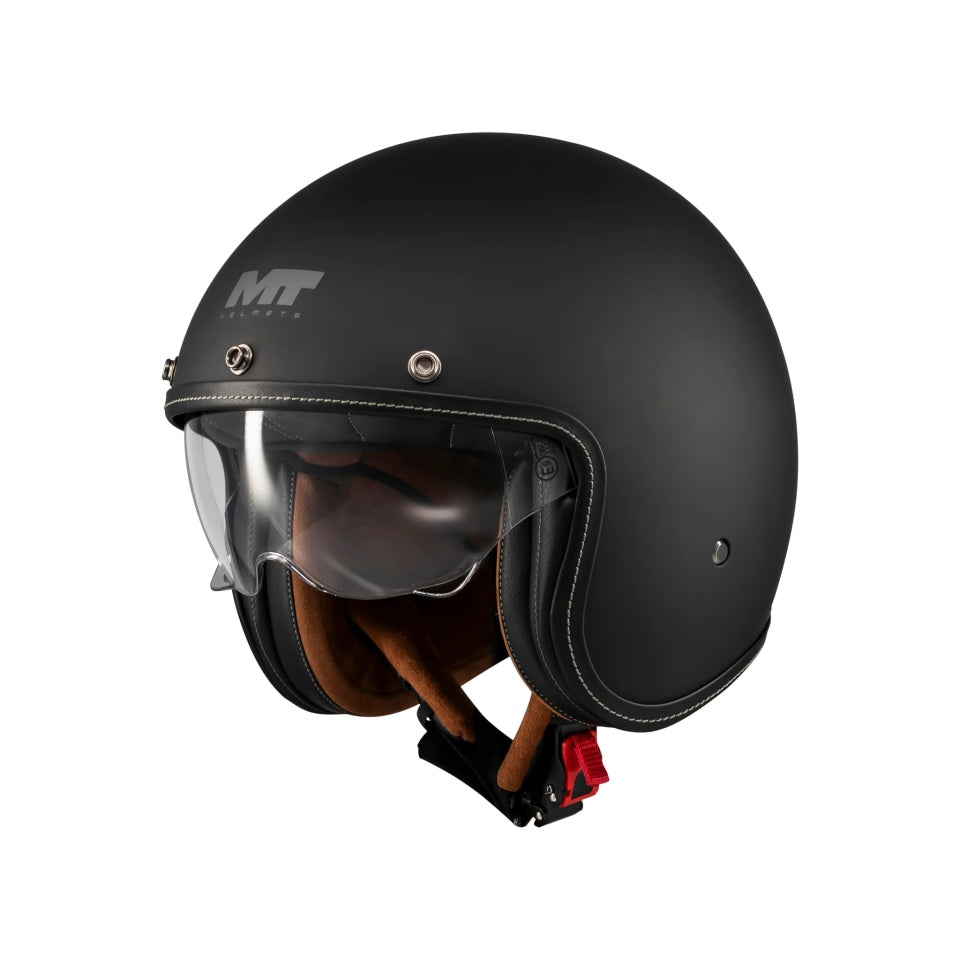 Casca open face motociclete MT Le Mans 2 S SV Pure A1 negru mat (ochelari soare integrati) - omologare noua ECE 22.06
