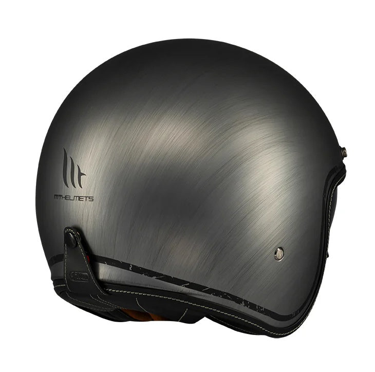 Casca open face motociclete MT Le Mans 2 S SV Scratched Chrome A2 gri mat (ochelari soare integrati) - omologare noua ECE 22.06