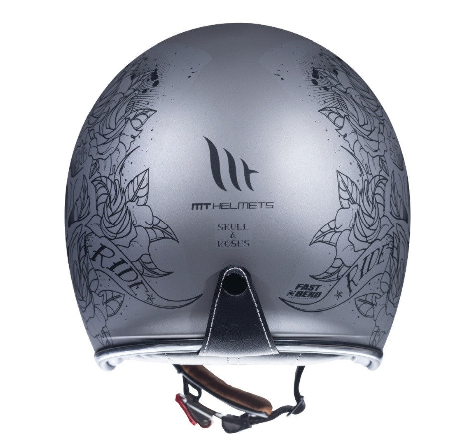 Casca open face motociclete MT Le Mans 2 SV Skull & Rose A2 negru/gri mat (ochelari soare integrati)
