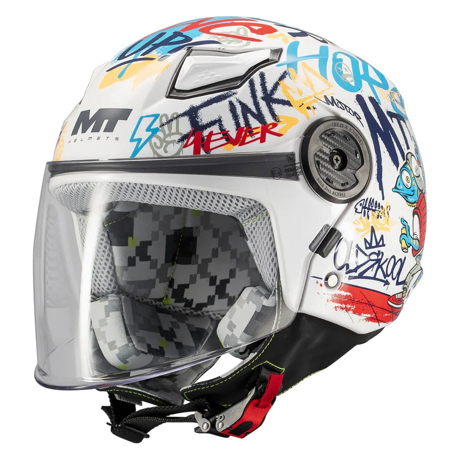 Casca open face MT Lite Crew A5 alb lucios - casca de copii