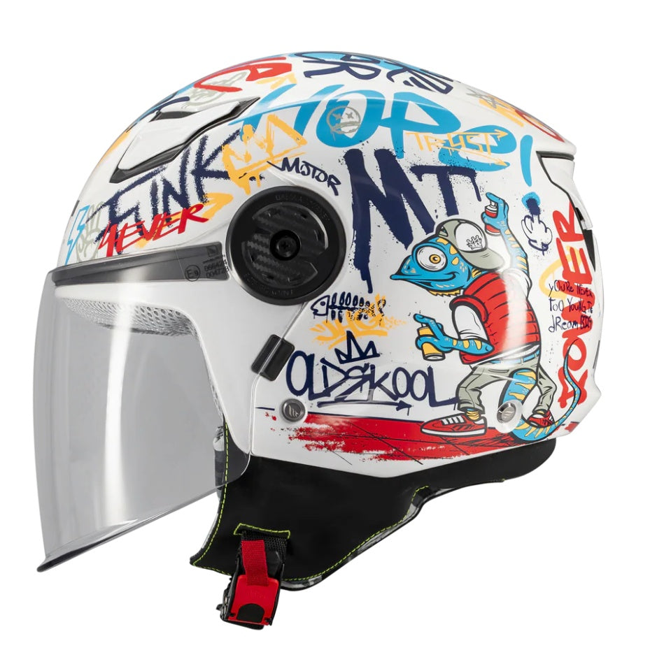 Casca open face MT Lite Crew A5 alb lucios - casca de copii