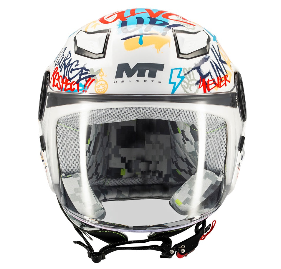 Casca open face MT Lite Crew A5 alb lucios - casca de copii