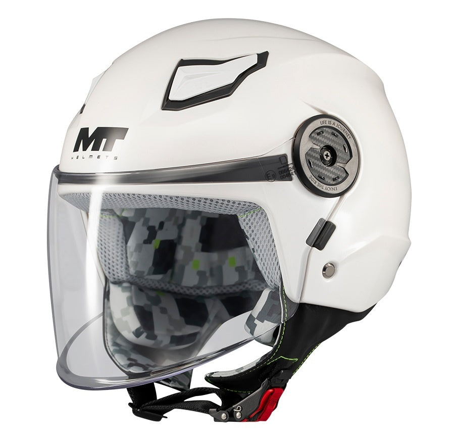 Casca open face MT Lite Kids Pure A0 alb lucios - casca de copii