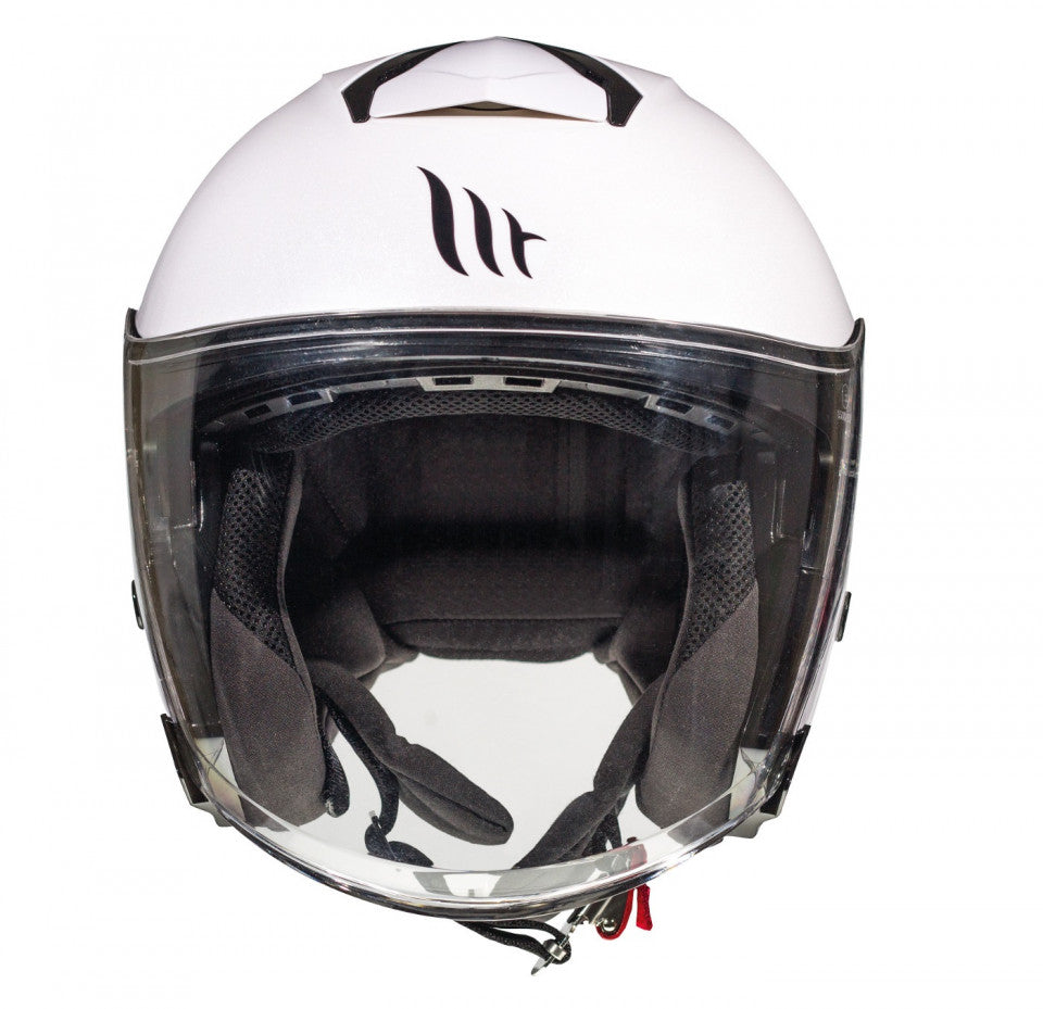 Casca open face MT Thunder III SV Jet A0 alb lucios (ochelari soare integrati) – tip MT-V-19