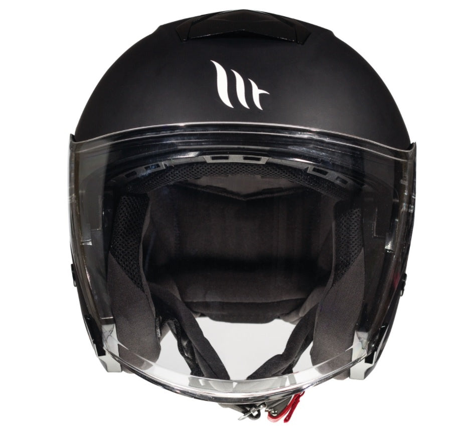 Casca open face MT Thunder III SV Jet A1 negru mat (ochelari soare integrati) – tip MT-V-19 (copie)