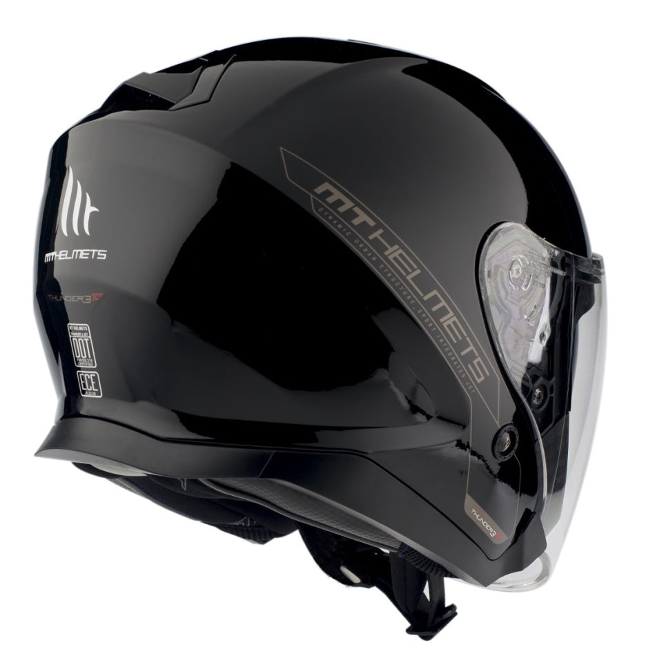 Casca open face MT Thunder III SV Jet A1 negru mat (ochelari soare integrati) – tip MT-V-19 (copie)