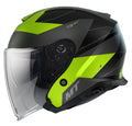 Casca open face MT Thunder III SV Jet Cooper A3 galben fluor mat (ochelari soare integrati) – tip MT-V-19