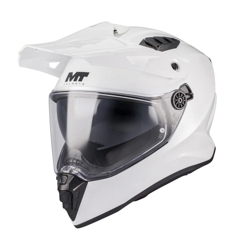 Casca touring/adventure MT model Track SV Pure A0 alb lucios – tip viziera: HS 12